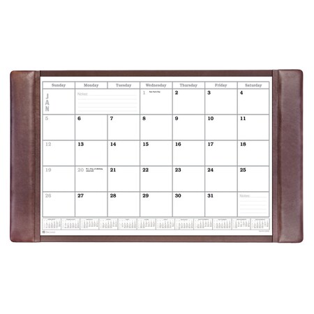 Dacasso Chocolate Brown Leather Desk Pad w/ 2022 Calendar, 34 x 20 PR-3450